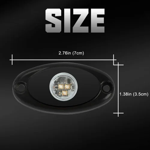 Miniatura 4 de SUNPIE 8 cápsulas de luces de roca de conexión rápida azul, cables de extensión de 4M para cada luz, 3 chips de alta potencia, almohadillas
