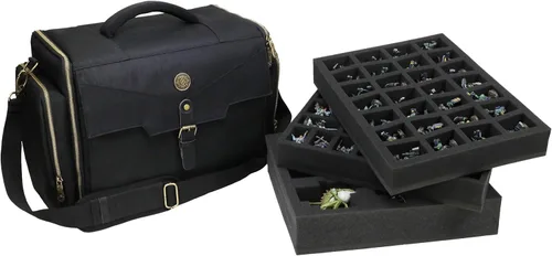 Miniatura 11 de ENHANCE Bolsa de figuras en miniatura – Estuche compacto de almacenamiento y transporte para miniaturas DnD con correa, 3 bandejas de espuma