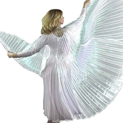 Miniatura 6 de danzcue Iridescent Blanco Alas De Isis Danza del Vientre con palos