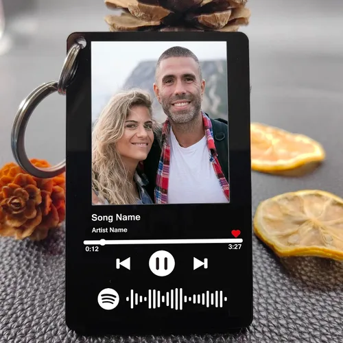 Miniatura 2 de Llavero personalizado de Spotify con imagen, llavero acrílico personalizado para fotos, llavero de código de canción de música de Spotify escaneable