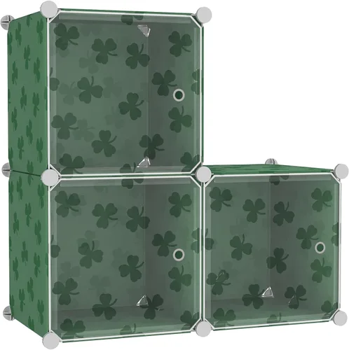 Miniatura 17 de C&AHOME Organizador de almacenamiento en cubos con puertas, estantes de 6 cubos, estantería modular de plástico DIY, estantería de almacenamiento