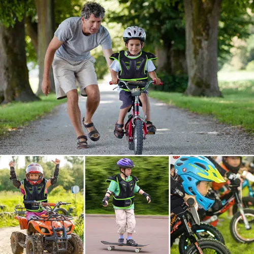 Miniatura 2 de Seahouse Chaleco de armadura de motocicleta para niños, protector de espalda, chaqueta blindada de carreras de calle para hombre+1 bandana al azar