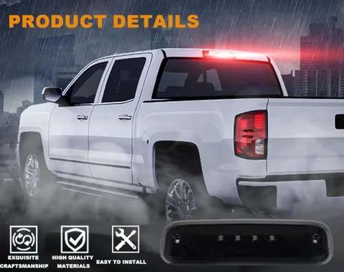 Miniatura 3 de G-PLUS Tercera tercera luz LED de carga de freno compatible con Jeep Cherokee 1997 1998 1999 2000 2001 reemplazo de luz trasera de montaje alto