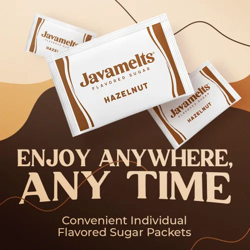 Miniatura 6 de Javamelts Paquetes de azúcar con sabor a avellana Azúcar de caña pura para hornear, sustituto del jarabe de café, cócteles, té, sin OMG, sin