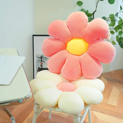 Miniatura 4 de Almohada de flores lindas y cómodas, almohadas suaves para plantas, decoración estética de habitación para sofá, silla (blanco, 14.5 pulgadas)