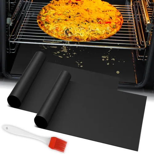 Revestimientos para Horno para la Parte Inferior del Horno, Paquete de 2 Alfombrillas de Horno de Teflón Reutilizables Grandes Gruesas de Servicio