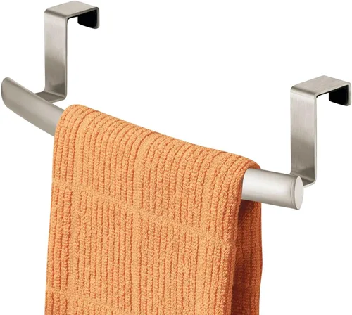 Miniatura 12 de mDesign Barra Curva de Toallas sobre Puerta de Acero, Colgador para Armario o Mueble, Soporte para Cocina, Baño - Sostiene Toallas de Mano/Platos