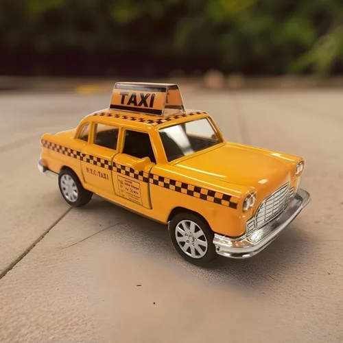 Miniatura 7 de NYC Taxi en cabina amarilla con acción de retroceso, juguete de taxi de la ciudad de Nueva York (sin sonido)