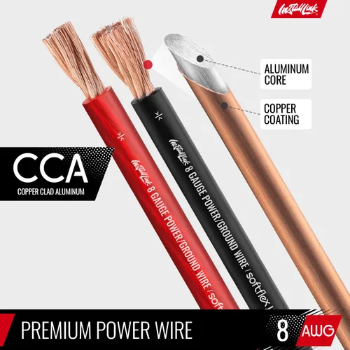 Miniatura 5 de Install Link Cable de alimentación o tierra de calibre 8 AWG de 25 pies, color rojo, 25 pies negro (50 pies en total), CCA Cable de alimentación