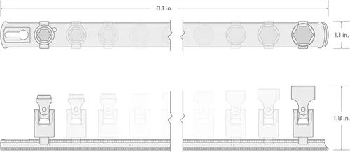 Miniatura 7 de TEKTON Juego de llaves de vaso de junta universal de 6 puntos de 1/4 pulgada con riel, 7 piezas (1/4-9/16 pulgadas) SHD90109