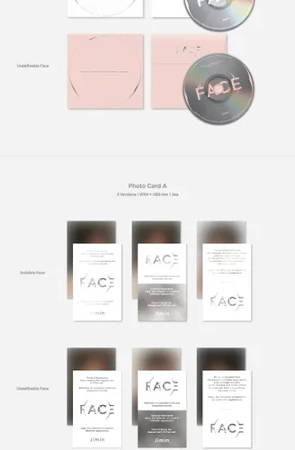 Miniatura 3 de BTS Jimin FACE 1er álbum en solitario versión aleatoria PhotoBook+4p PhotoCard+1p Postal+1p Postal grande+Seguimiento sellado