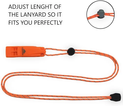 Miniatura 8 de LuxoGear Silbatos de emergencia con cordón de seguridad, silbato de supervivencia, para kayak, chaleco salvavidas, chaqueta, barco, pesca, barco