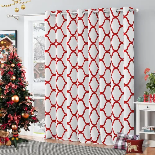 Miniatura 51 de Melodieux - Cortina opaca con aislamiento térmico y ojales, de estilo marroquí, 100 x 84 pulgadas, color gris (1 panel)