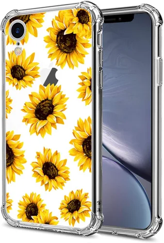 Miniatura 12 de Funda transparente de girasol compatible con iPhone SE 2022 SE 2020 7 8, funda trasera floral para niñas y mujeres, funda protectora transparente