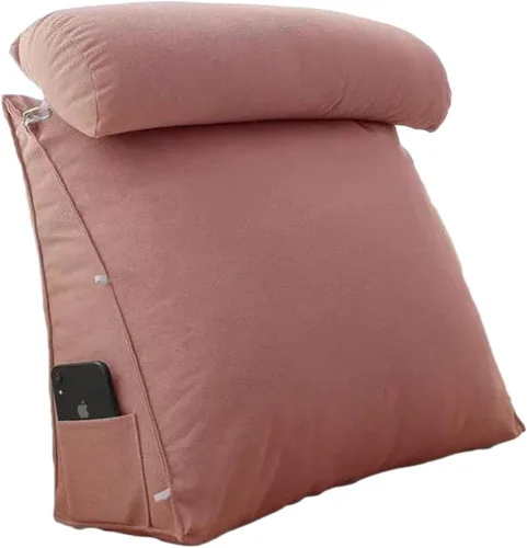 Almohada triangular de cuña para cama, cojín de apoyo para respaldo de cabecero, almohada de lectura para espalda, cuello y pierna, almohada de Rosa