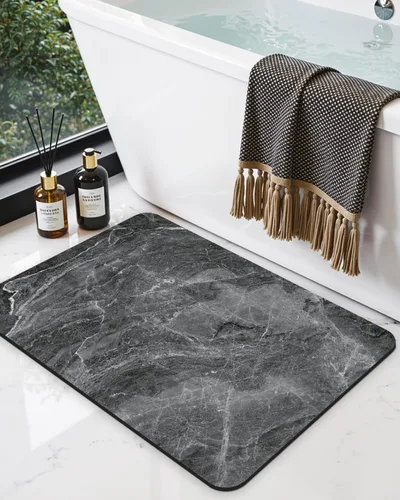 Miniatura 28 de DEXI Alfombra de baño ultra fina, de 16 x 24 pulgadas, antideslizante, para suelo de ducha, absorbente, de secado rápido, de mármol, perfil bajo