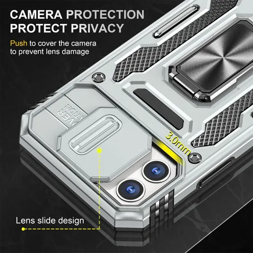 Miniatura 55 de Funda para iPhone 13 Pro con funda para cámara, con soporte de anillo para soporte, con función de montaje magnético para automóvil, para iPhone 13