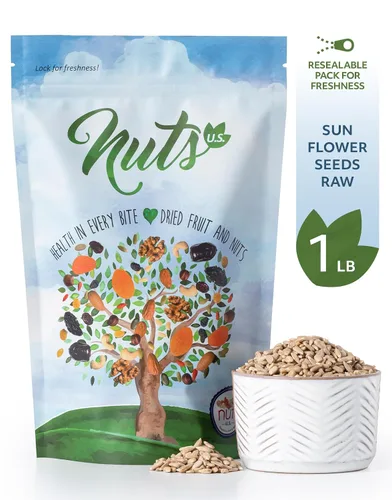Miniatura 3 de NUTS U.S. - Núcleos de girasol Crudos Una rica fuente de proteínas Cultivado en Estados Unidos y empaquetado en bolsas resellables (1 libra)