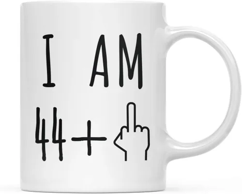 Miniatura 8 de Andaz Press Divertida taza de café de 11 onzas, regalo de broma de cumpleaños, I Am 49 + 1 dedo medio, 1 paquete, ideas de regalo de cumpleaños 50