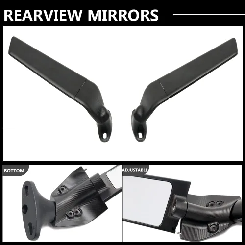 Miniatura 4 de Para Suzuki GSXR 600 750 1000 GSX1300R GSX650F GSX-R motocicleta ajustable giratorio espejo retrovisor modificado viento ala espejo retrovisor