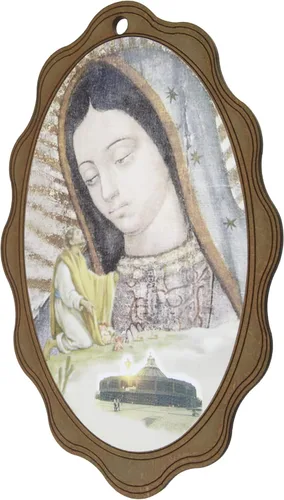 Miniatura 3 de Needzo Altar de Nuestra Señora de Guadalupe, imagen de madera de la Virgen María, regalos religiosos o decoración del hogar para pared, repisa