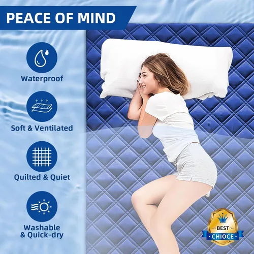 Miniatura 8 de Protector de colchón individual XL, transpirable, impermeable, con bolsillo profundo ajustable de 8 a 21 pulgadas, funda de colchón suave sin ruido