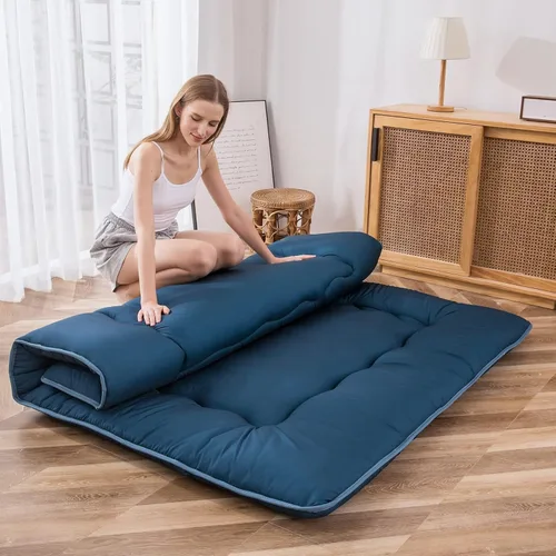 Miniatura 33 de MAXYOYO - Colchón de piso japonés, colchón tipo futón, colchón de tatami grueso, plegable, enrollable, colchón para niños y niñas, para dormitorio