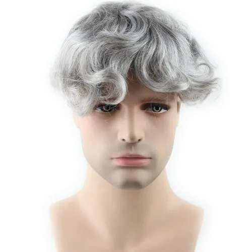 Miniatura 10 de Voloria Encaje francés de cabello humano real con piel fina PU para hombre Stock Toupee Hair Pieces #18