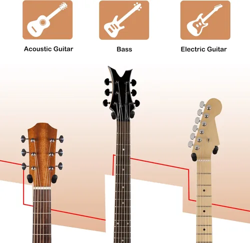 Miniatura 4 de DOMMI Soporte de pared para guitarra 4 unidades, Soporte de guitarra con gancho giratorio suave para guitarras de todos los tamaños, Soporte