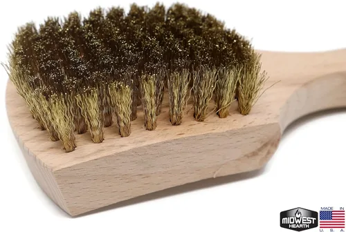 Miniatura 4 de Cepillo de limpieza de alambre de latón para limpiar mango de madera dura de 9 pulgadas (fabricado en Estados Unidos)
