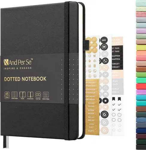 Miniatura 80 de &And Per Se - Cuaderno en blanco, 160 páginas, 5.7 x 8 pulgadas, cuaderno de rayas estrechas con papel grueso para escribir, cuaderno de tapa dura