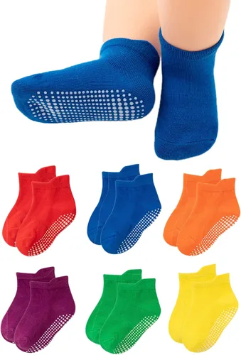 Calcetines de tobillo antideslizantes para bebés con agarres antideslizantes para niños y niñas pequeños