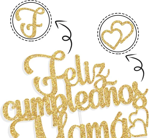 Miniatura 6 de Feliz Cumpleaños Mama Cake Topper, Best Mom Ever, Feliz Día de la Madre, Feliz Cumpleaños, Decoración de Fiesta de Mamá, Purpurina Dorada