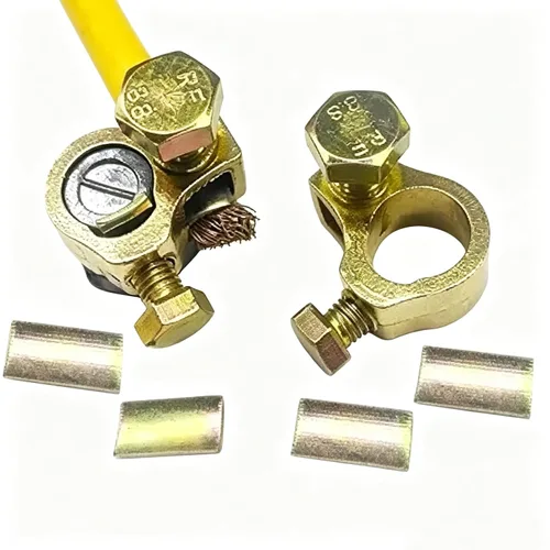 Conector de terminal de batería de cobre puro genérico, 1 par, perno de 3/8" | Heavy Duty Cable End, Top Post Connector, Compatible with Car, Van,