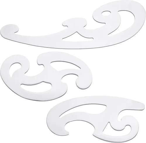 Fulmoon Regla de curva francesa de acero inoxidable para herramientas de costura, plantillas de dibujo de metal, plantillas de dibujo reutilizables,