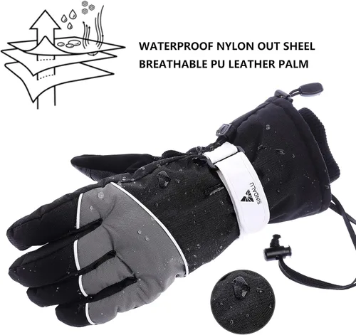 Miniatura 2 de SINDALU Large Waterproof Insulated Ski Gloves Men Women, 200 g Thicken Filler Thermal Winter Gloves, Touch Screen Gloves, Breathable Warm Snowmobile