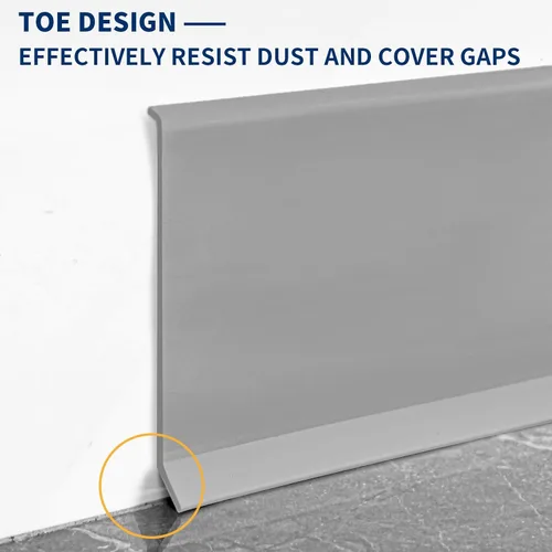 Miniatura 4 de Moldura flexible para zócalo de 4 pulgadas, base de pared de vinilo autoadhesivo para despegar y pegar, base de goma para zócalo de pared