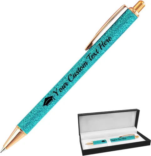 Miniatura 12 de Hasta 100 bolígrafos personalizados con nombre a granel, bolígrafo con purpurina de impresión personalizada, grabado gratis, texto con logotipo