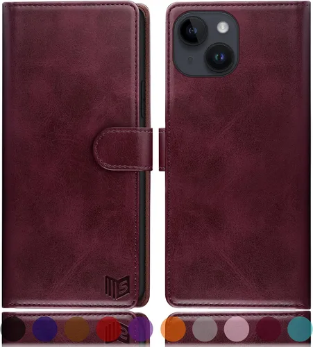 Miniatura 11 de SUANPOT Funda protectora tipo cartera con función atril para iPhone 15 Plus de 6.7 pulgadas, con soporte para tarjetas de crédito RFID, funda