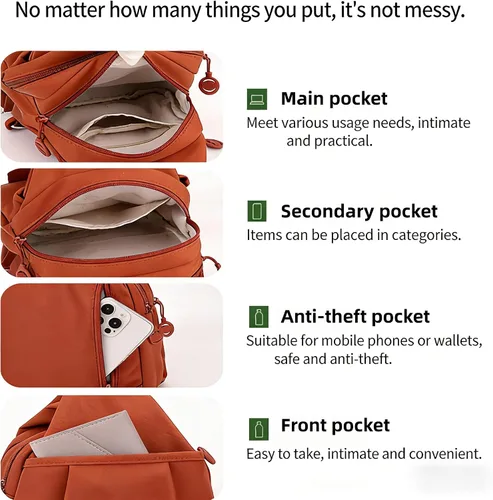 Miniatura 4 de 2025 Premium 3 en 1 bolsa de viaje antirrobo, mochila de tela Oxford impermeable de 2 vías, bolsa de mano para mujer, Negro, Tamaño único, Moda