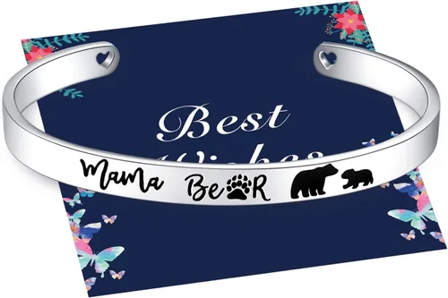 Miniatura 10 de Veeshy Pulseras de puño de mamá osa con cachorros para mujeres