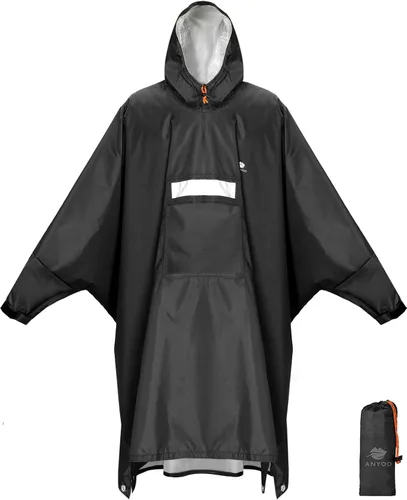 Miniatura 132 de ANYOO Poncho de lluvia con capucha para adultos, impermeable, ligero, para hombres y mujeres, chaqueta de lluvia reutilizable para emergencias al