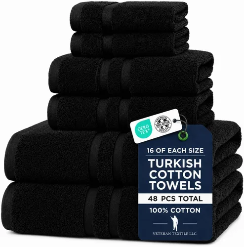 Miniatura 27 de Veteran Textile LLC - 6 piezas - Algodón turco - Juego de toallas de lujo para baño y cocina, 2 toallas de baño, 2 toallas de mano y 2 paños de baño