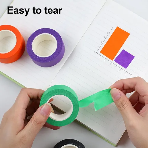 Miniatura 4 de Guirnd 12 piezas de cinta adhesiva de colores, suministros de arte para niños, cinta adhesiva para manualidades DIY, rollos de cinta adhesiva de 1.0