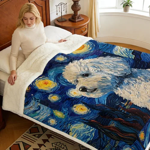 Miniatura 146 de Autumn Teddy Dog Patchwork Sherpa Blanket Fall Cozy Throw Blanket Cute Puppy Quilt Style Warm Soft Blanket for Couch Sofa Bedroom Decor 50x60 Inches