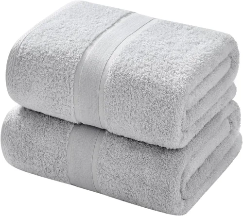 Miniatura 11 de Aibaser Toallas de baño, 27 x 54 pulgadas, naturales, ultra absorbentes, para baño, viajes, gimnasio, ducha y spa (juego de 6 piezas) (azul)