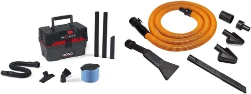 RIDGID 50318 4500RV ProPack Aspiradora Húmeda y Seca, Aspiradora Portátil Húmeda y Seca de 4.5 Galones, Puerto Soplador y VT2534 Kit de Accesorios