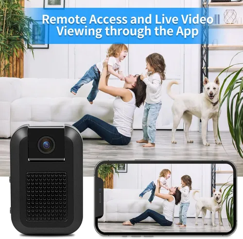 Miniatura 7 de DUVIX Mini cámara WiFi cámara oculta 1080P HD pequeña cámara de vigilancia inalámbrica con lente giratoria de 180° detección de movimiento visión