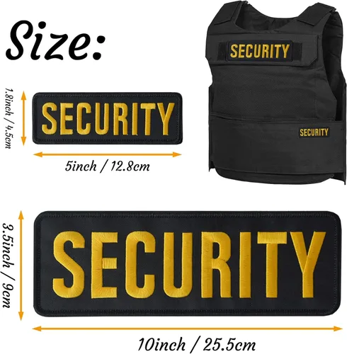 Miniatura 3 de Parches bordados de seguridad con velcro, parche de seguridad de tela duradera para uniformes de guardia de oficiales, chaleco, chaqueta, portador