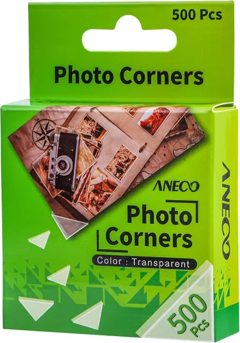 Aneco Esquinas transparentes para fotos, calcomanías de esquina para montaje de fotos, álbumes de recortes, diario, 500 piezas/paquete